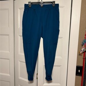 Caribbean Blue Med Couture jogger scrub pants